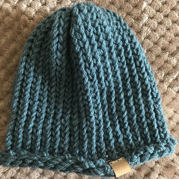 Raw Edge Beanie [Teal] - Picture 5 of 5